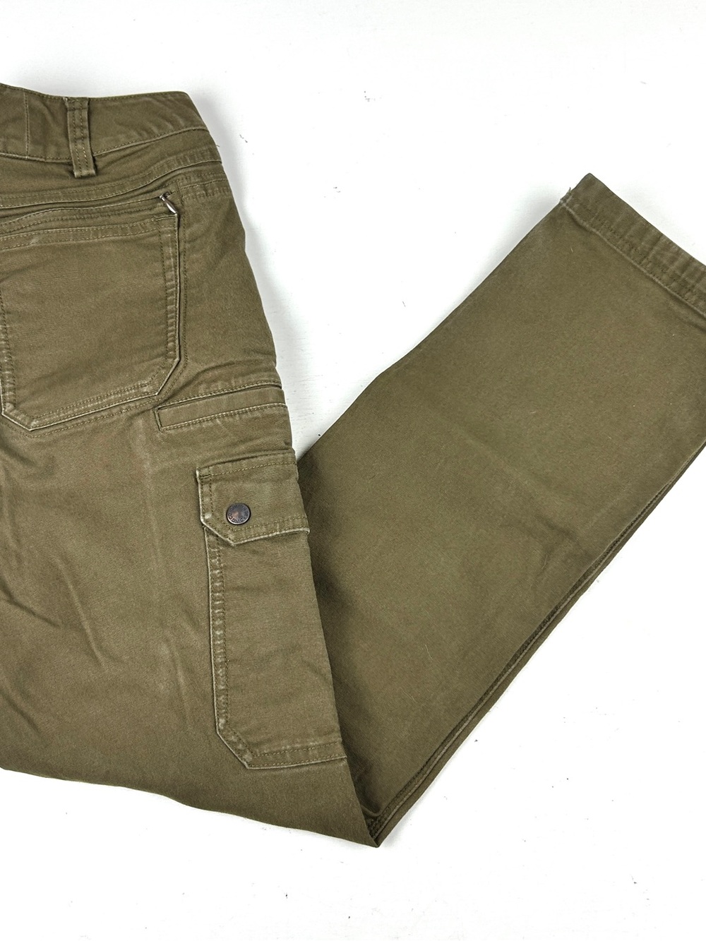 Duluth Trading Pants Women's 12 Hiking Olive Green Curvesetter Articulated Knee